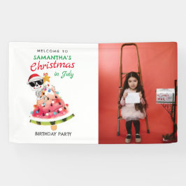 Lona Navidades en julio Bienvenidos niños traviesos o a