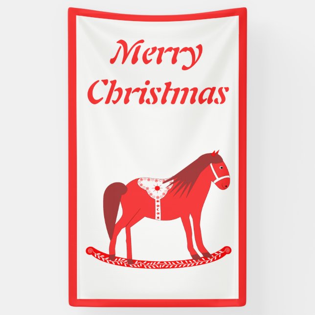 Lona Navidades escandinavos Personalizado de caballos r (Vertical)