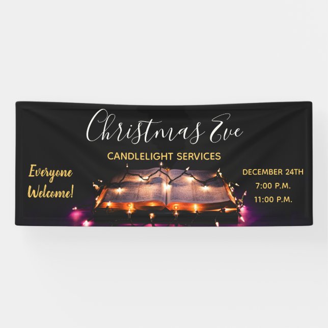 Lona Navidades Eve Church Candlelight Service (Horizontal)
