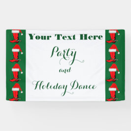 Lona Navidades Festejan Boots De Vaquero Y Santa Hat