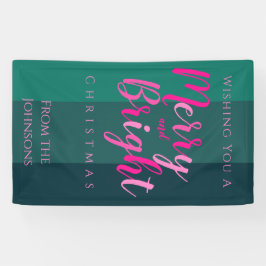 Lona Navidades Fiesta merry y rosa brillante y verde