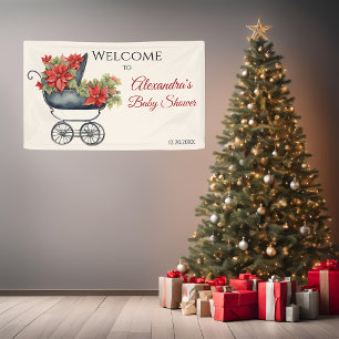 Lona Navidades florales Carriage Baby Shower