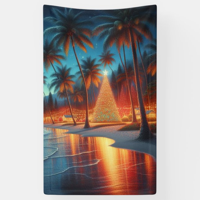 Lona Navidades hawaianos/tropicales (Vertical)