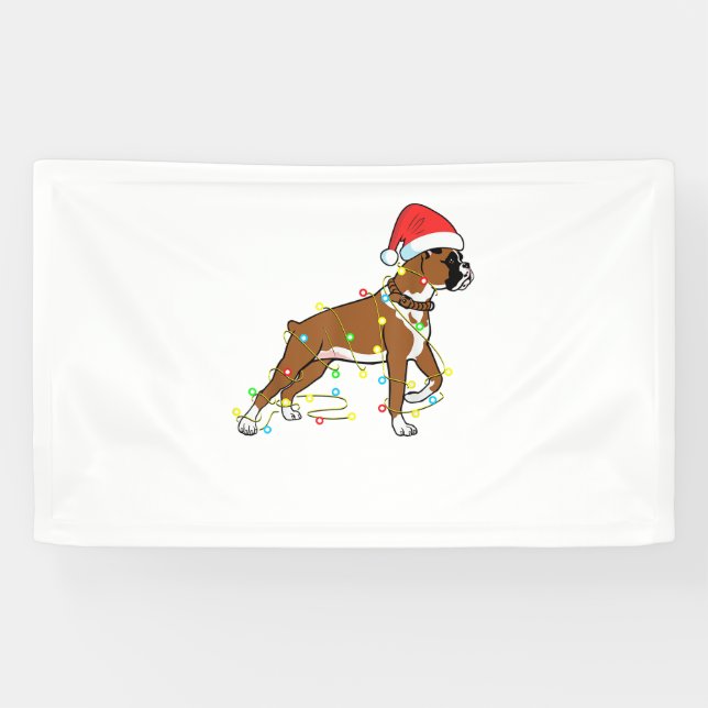 Lona Navidades iluminan obsequio de boxeo de perro de m (Horizontal)