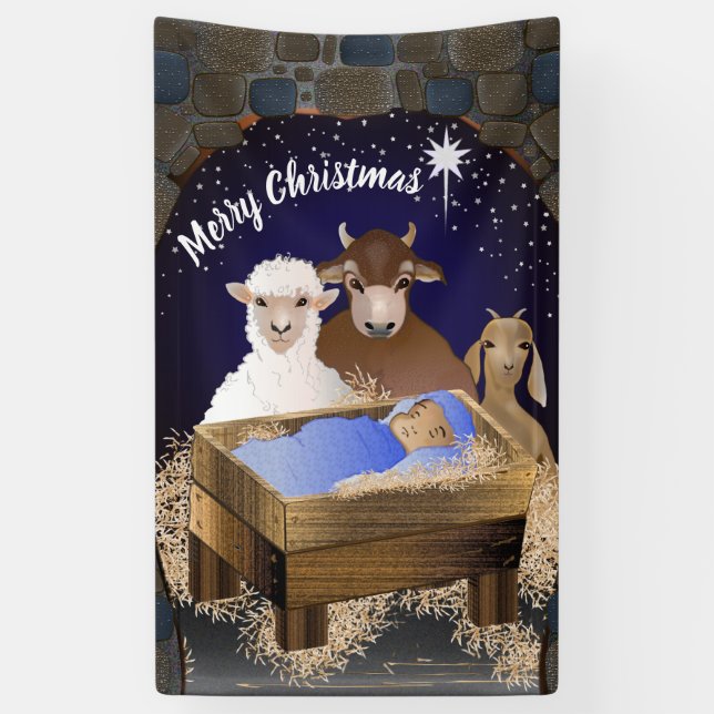 Lona Navidades Natividad Niño Jesús (Vertical)