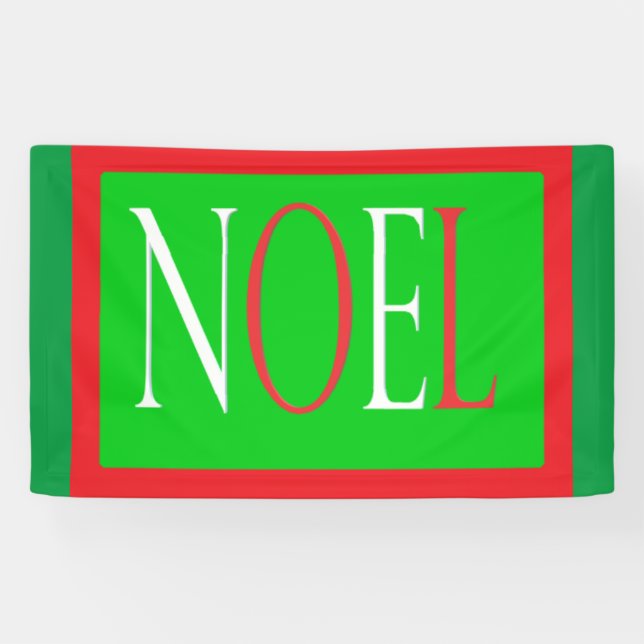 LONA NAVIDADES NOEL DISEÑAN DISEÑO BLANCO ROJO Y VERDE (Horizontal)