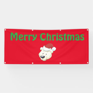 Lona Navidades Rojo oso polar