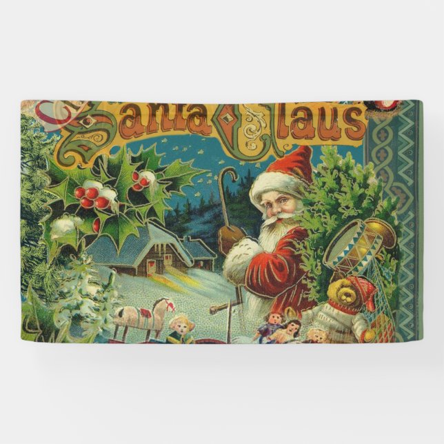 Lona Navidades Santa Claus Arte Antiguo (Horizontal)