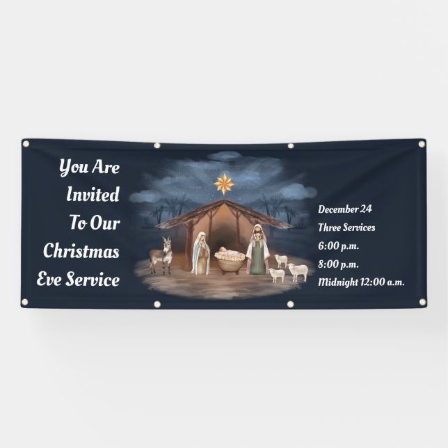 Lona Navidades Servicio de Víspera Iglesia Cristiana Na (Horizontal)