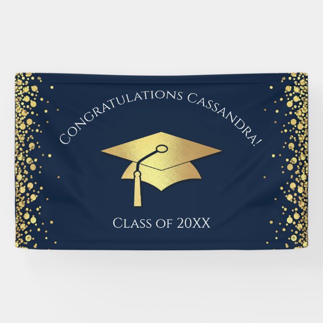 Lona Navy Blue and Gold Graduation (Horizontal)