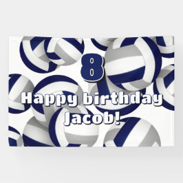 Lona navy blue gray volleyballs kids birthday party
