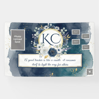 Lona Navy Gold Teacher Appreciation Photo Banner