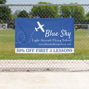 Lona Negocio aeronáutico moderno azul aerodinámico