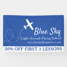 Lona Negocio aeronáutico moderno azul aerodinámico