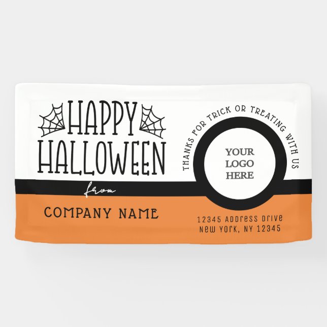 Lona Negocio con logotipos de Halloween modernos (Horizontal)