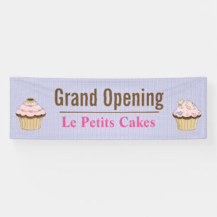 Lona Negocio de Cupcake de Lunares Banner Personalizado