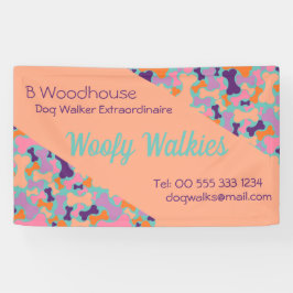 Lona negocio de diseño de hueso de perro naranja