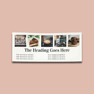 Lona Negocio de Foto Serif Vintage Blanco Minimalista
