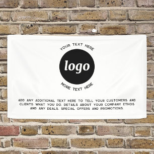 Lona Negocio de Logotipo y Texto Simple