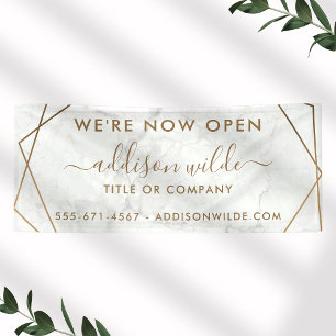 Lona Negocio de resumen de mármol blanco geométrico de