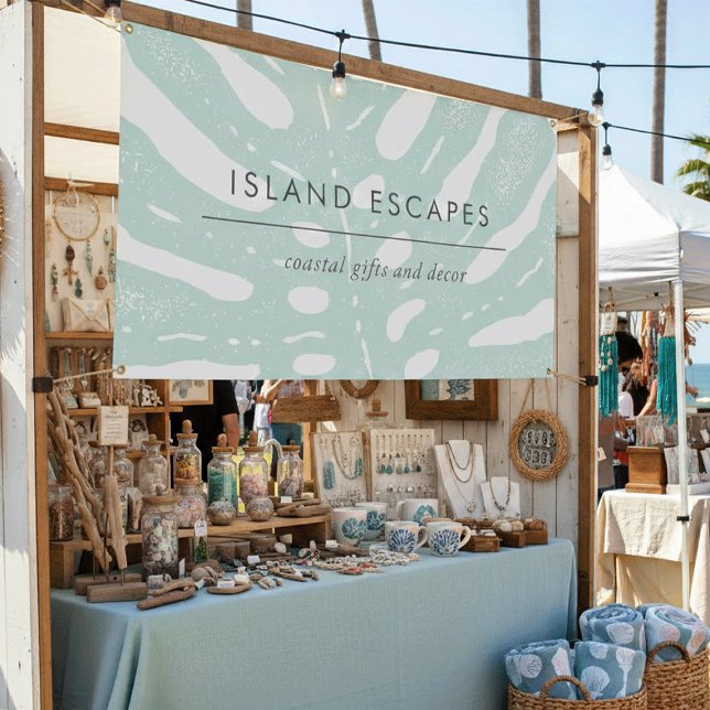 Lona Negocios tropicales de hojas de monstera botánica (Subido por el creador)