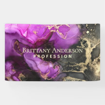 Negra Celestial Black Purple Gold Abstract Busines