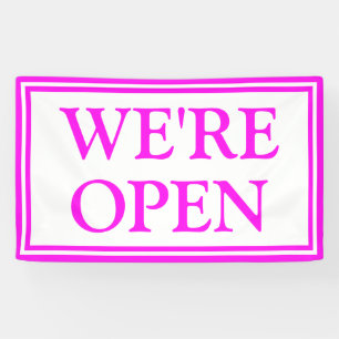 Lona Negrita brillante Neon Pink White Business Estamos