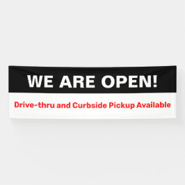 Lona Negrita Somos Open Drive Through Curbside Pick up