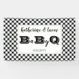 Lona Negro | Cheques blancos Bebé Q BBQ Shower