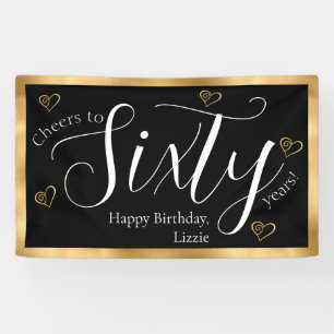 Lona Negro y Oro 60 cumpleaños