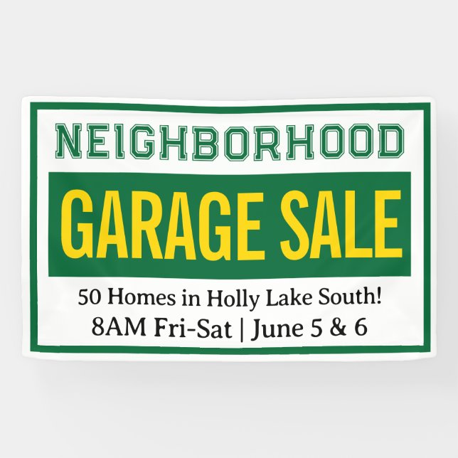 Lona Neighborhood Garage Sale Banner 2.5' X 4' (Horizontal)