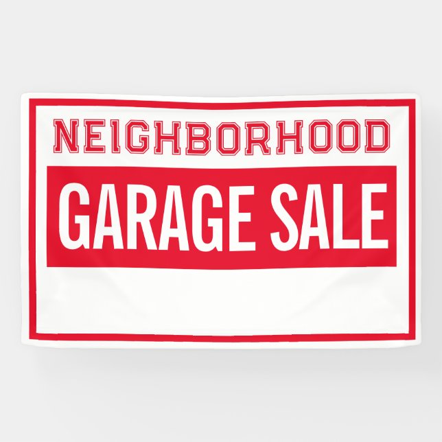 Lona Neighborhood Garage Sale Banner 2.5' X 4' (Horizontal)