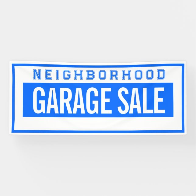 Lona Neighborhood Garage Sale Banner 2.5' X 6' (Horizontal)