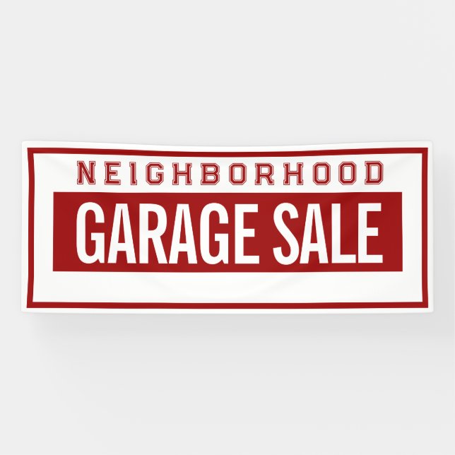 Lona Neighborhood Garage Sale Banner 2.5' X 6' (Horizontal)