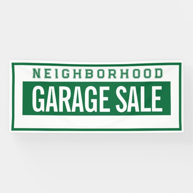 Lona Neighborhood Garage Sale Banner 2.5' X 6' (Horizontal)
