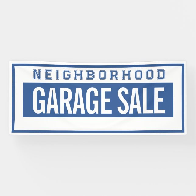 Lona Neighborhood Garage Sale Banner 2.5' X 6' (Horizontal)