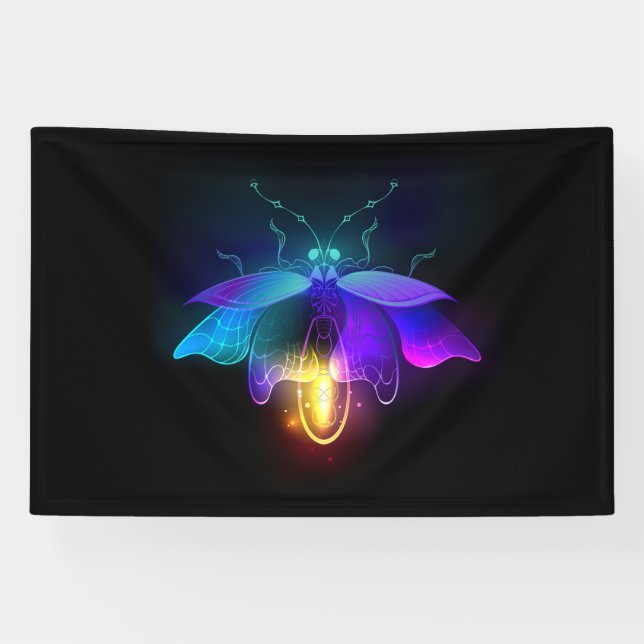 Lona Neon Firefly en negro (Horizontal)