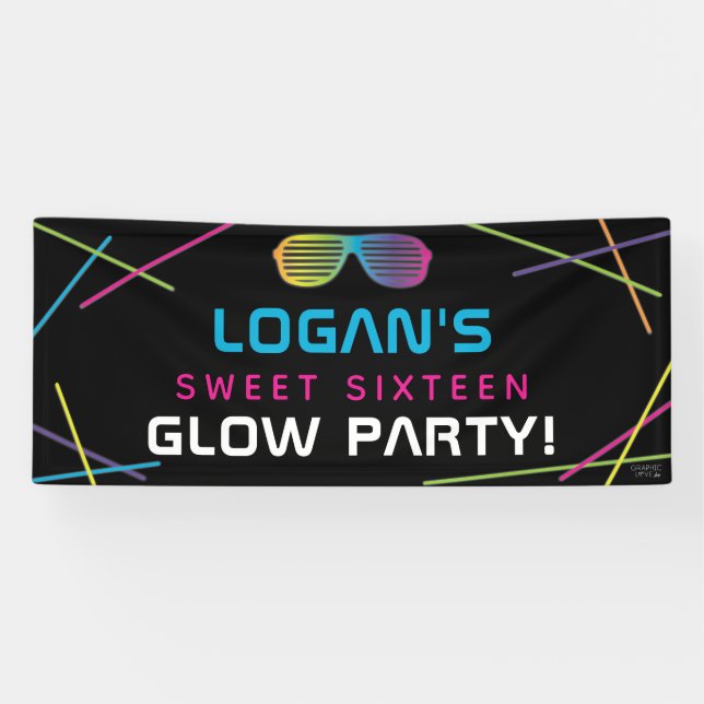 Lona Neon Sweet 16 Birthday Glow Fiesta (Horizontal)