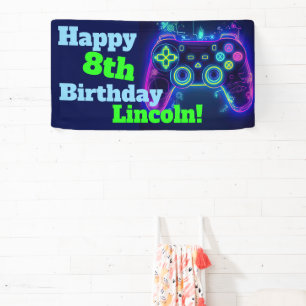Lona Neon Video Gamer Arcade Gaming Happy Birday