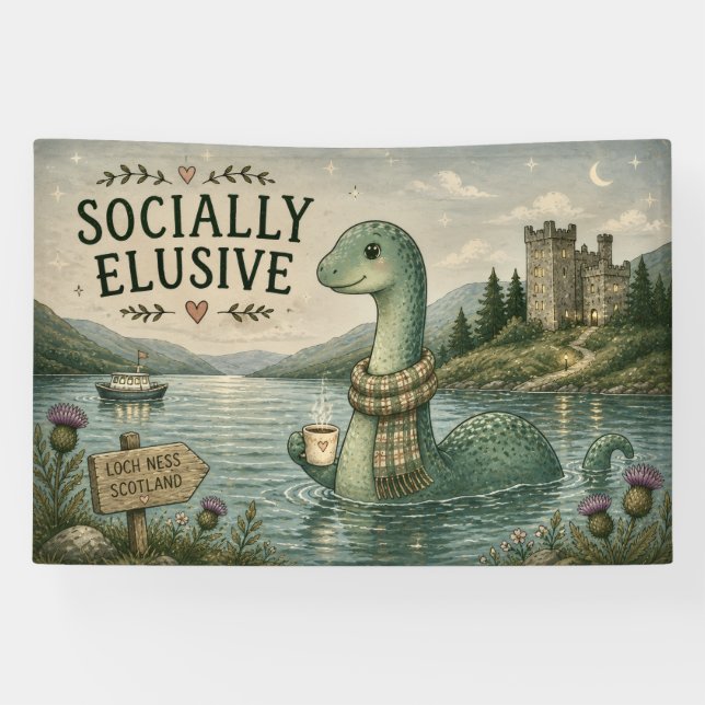 Lona Nessie esquiva socialmente criptozoológico Loch Ne (Horizontal)