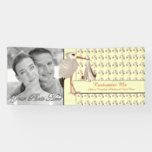 Lona Neutral clásico 2 de la cigüeña (bebé en la