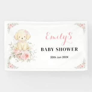 Lona Niña Dorada Shower Retriever Cachorro Floral
