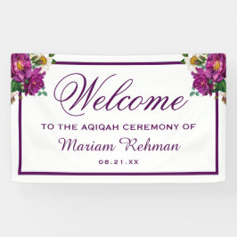 Lona Niña floral púrpura moderna Aqiqah