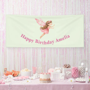 Lona Niña Hada Encantadora con Vestido Rosa Cumpleaños