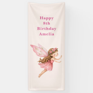 Lona Niña Hada Encantadora con Vestido Rosa Cumpleaños