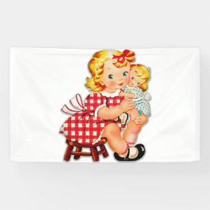 Lona Niña retro vintage muñeca niña