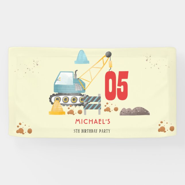 Lona Niño de camión de construcción (Horizontal)