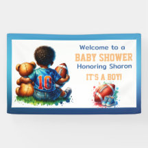 Niño futbolero con bienvenida a Teddy Baby Shower