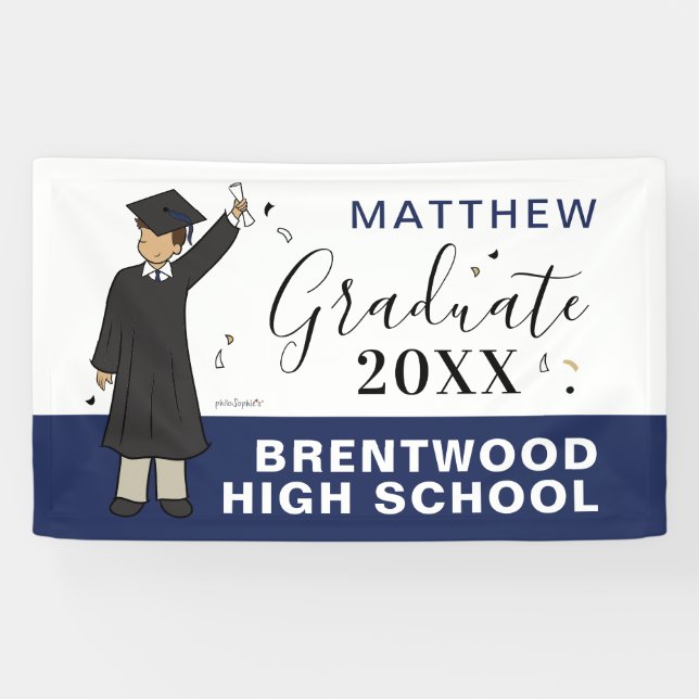 Lona Niño Personalizado Avatar| Cartel de graduación de (Horizontal)