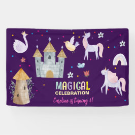 Lona Niños de cumpleaños de la celebración mágica de Un